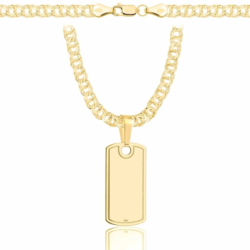 POZŁACANY SREBRNY ŁAŃCUSZEK GALIBARDI Z NIEŚMIERTELNIKIEM 925 585 - 4,5MM
