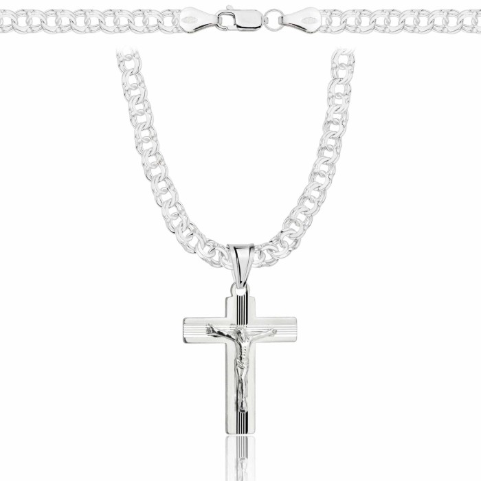 SREBRNY ŁAŃCUSZEK GALIBARDI Z KRZYŻYKIEM 925 - 4,5MM