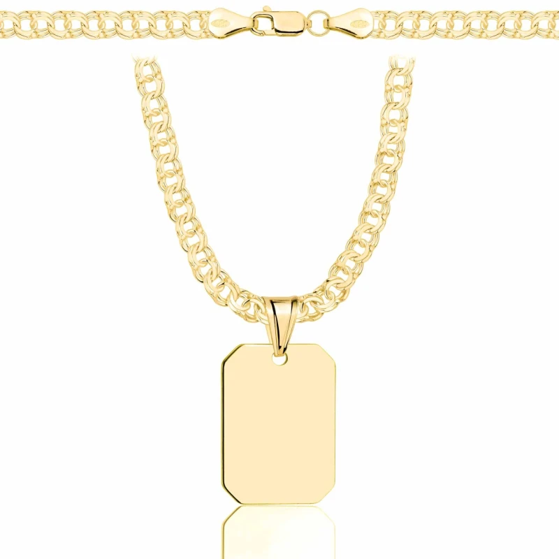POZŁACANY SREBRNY ŁAŃCUSZEK GALIBARDI Z NIEŚMIERTELNIKIEM 925 585 - 4,5MM