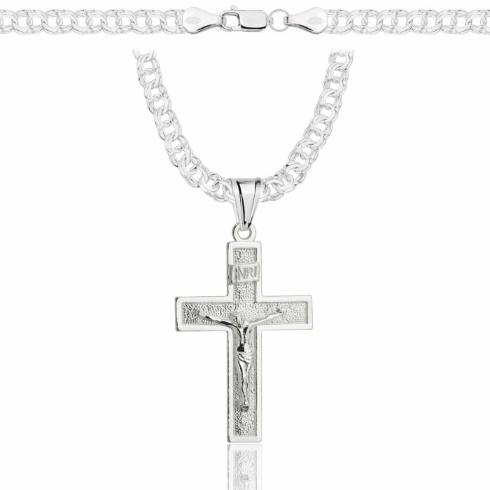 SREBRNY ŁAŃCUSZEK GALIBARDI Z KRZYŻYKIEM 925 - 4,5MM