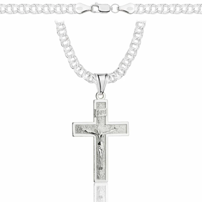 SREBRNY ŁAŃCUSZEK GALIBARDI Z KRZYŻYKIEM 925 - 4,5MM
