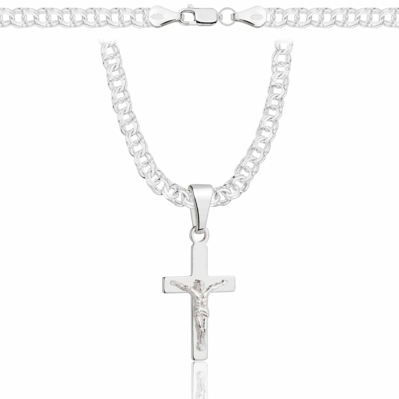SREBRNY ŁAŃCUSZEK GALIBARDI Z KRZYŻYKIEM 925 - 4,5MM