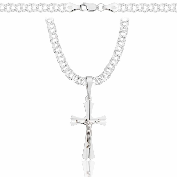 SREBRNY ŁAŃCUSZEK GALIBARDI Z KRZYŻYKIEM 925 - 4,5MM