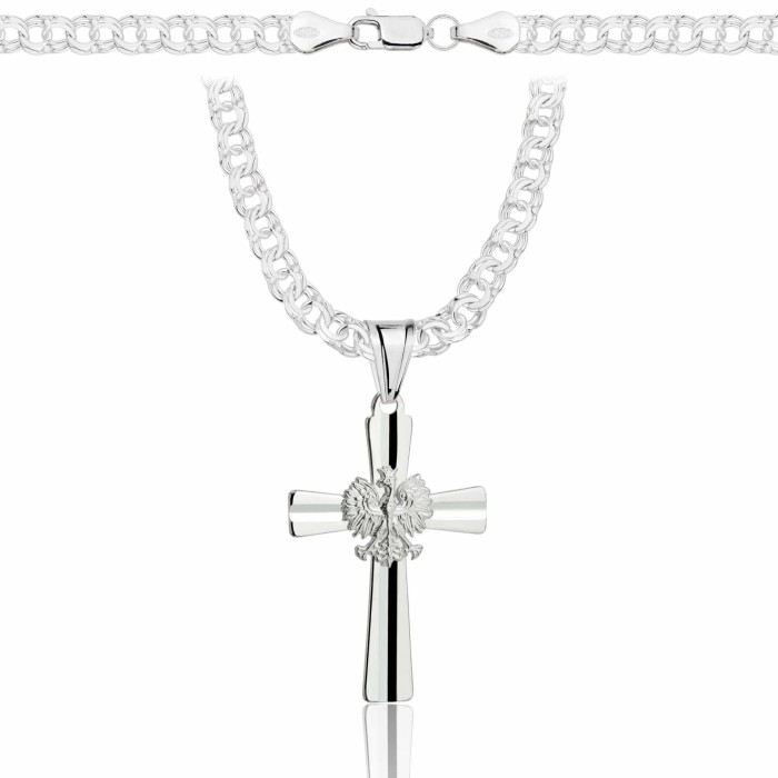 SREBRNY ŁAŃCUSZEK GALIBARDI Z KRZYŻYKIEM 925 - 4,5MM