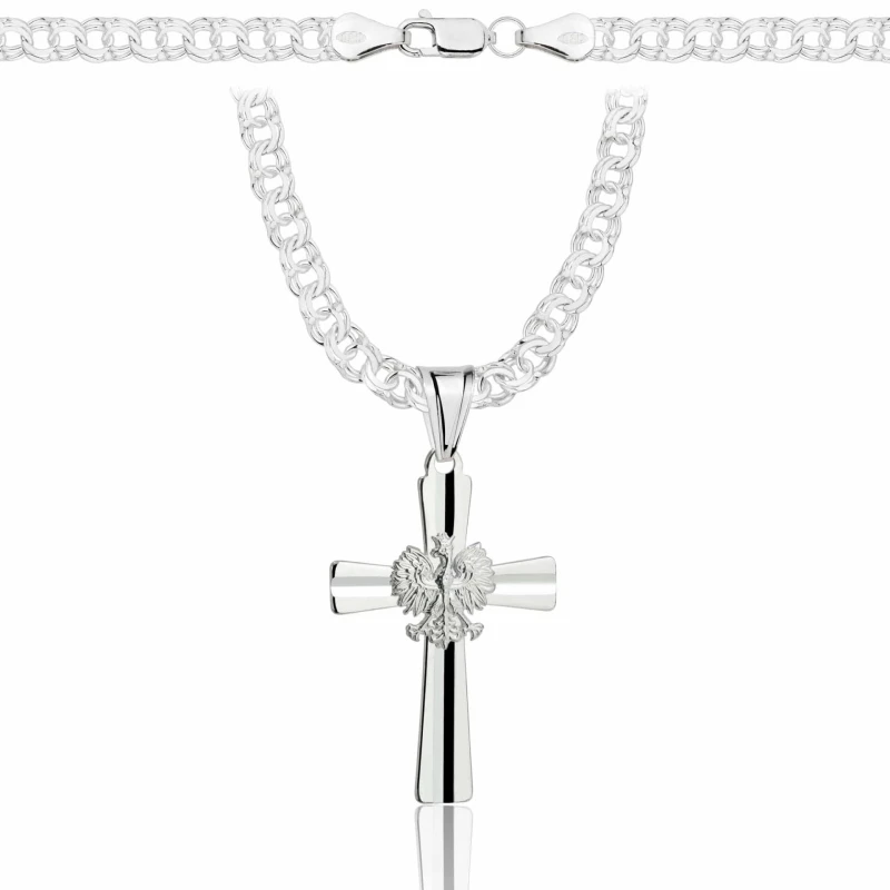 SREBRNY ŁAŃCUSZEK GALIBARDI Z KRZYŻYKIEM 925 - 4,5MM