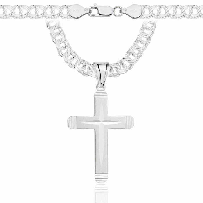 SREBRNY ŁAŃCUSZEK GALIBARDI Z KRZYŻYKIEM 925 - 6,5MM