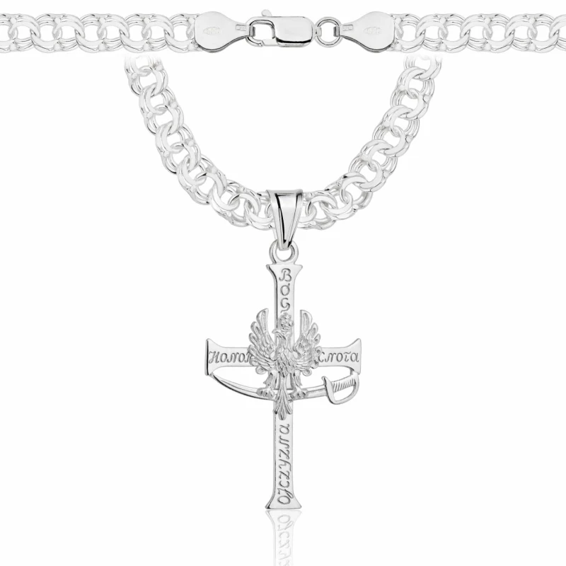 SREBRNY ŁAŃCUSZEK GALIBARDI Z KRZYŻYKIEM 925 - 6,5MM