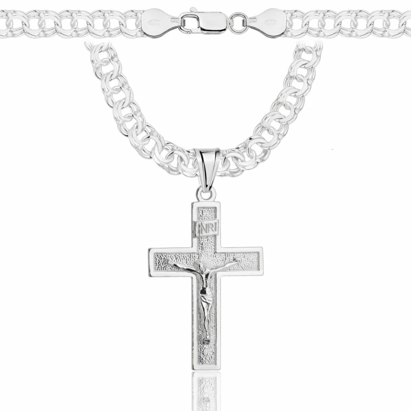 SREBRNY ŁAŃCUSZEK GALIBARDI Z KRZYŻYKIEM 925 - 6,5MM