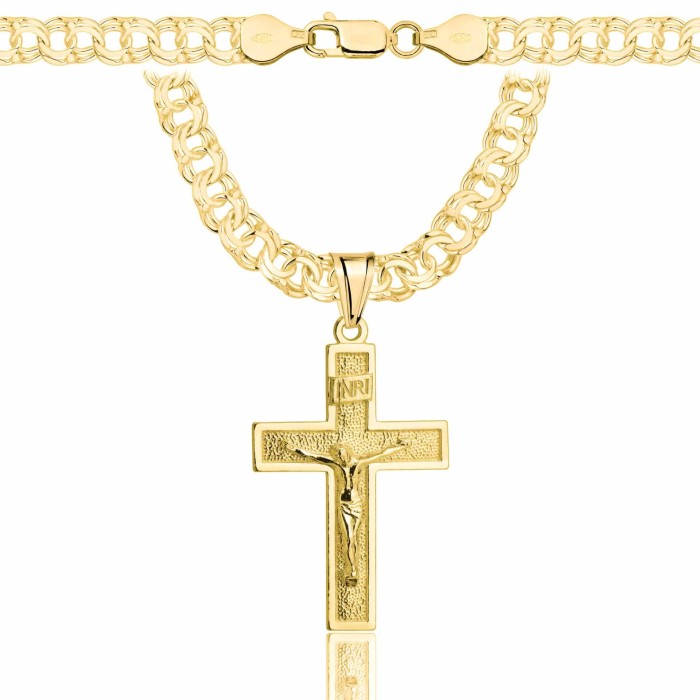 POZŁACANY SREBRNY ŁAŃCUSZEK GALIBARDI Z KRZYŻYKIEM 925 585 - 6,5MM