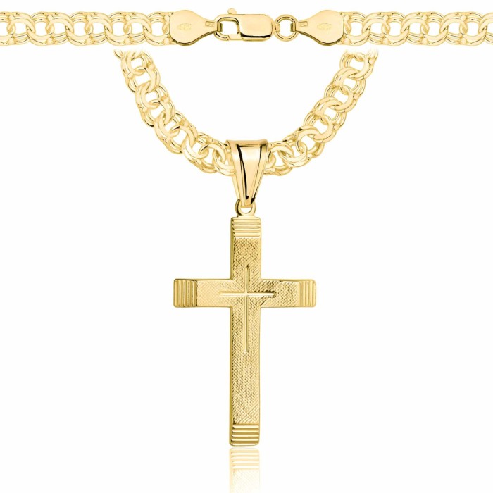 POZŁACANY SREBRNY ŁAŃCUSZEK GALIBARDI Z KRZYŻYKIEM 925 585 - 6,5MM