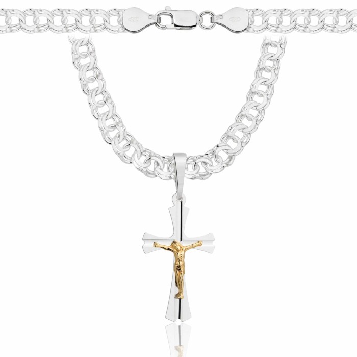 SREBRNY ŁAŃCUSZEK GALIBARDI Z KRZYŻYKIEM 925 - 6,5MM
