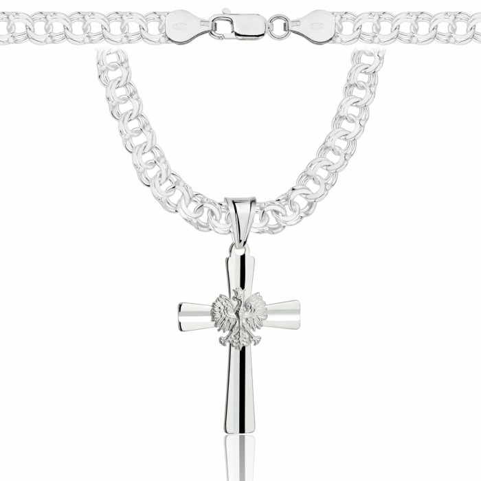 SREBRNY ŁAŃCUSZEK GALIBARDI Z KRZYŻYKIEM 925 - 6,5MM