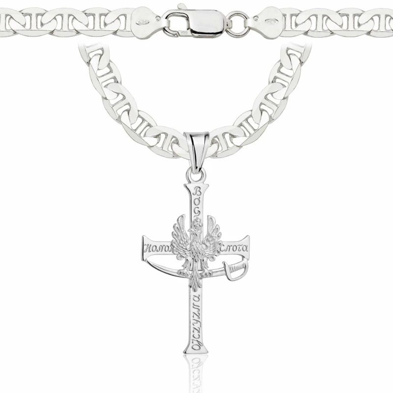 SREBRNY ŁAŃCUSZEK GUCCI Z KRZYŻYKIEM 925 - 6,5MM