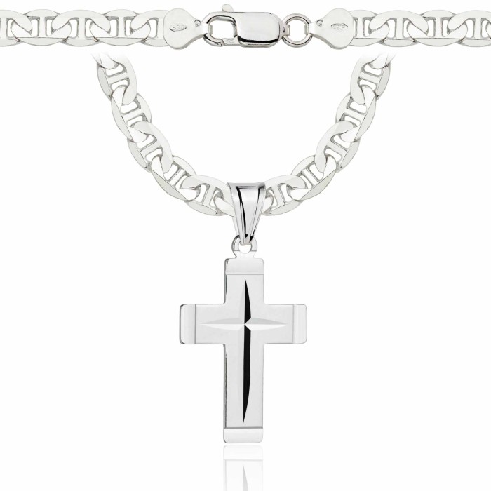 SREBRNY ŁAŃCUSZEK GUCCI Z KRZYŻYKIEM 925 - 6,5MM