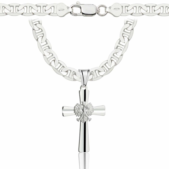 SREBRNY ŁAŃCUSZEK GUCCI Z KRZYŻYKIEM 925 - 6,5MM