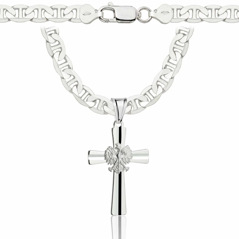 SREBRNY ŁAŃCUSZEK GUCCI Z KRZYŻYKIEM 925 - 6,5MM