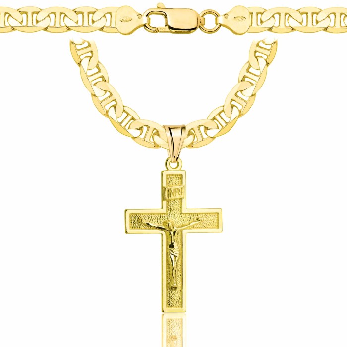 POZŁACANY SREBRNY ŁAŃCUSZEK GUCCI Z KRZYŻYKIEM 925 585 - 6,5MM