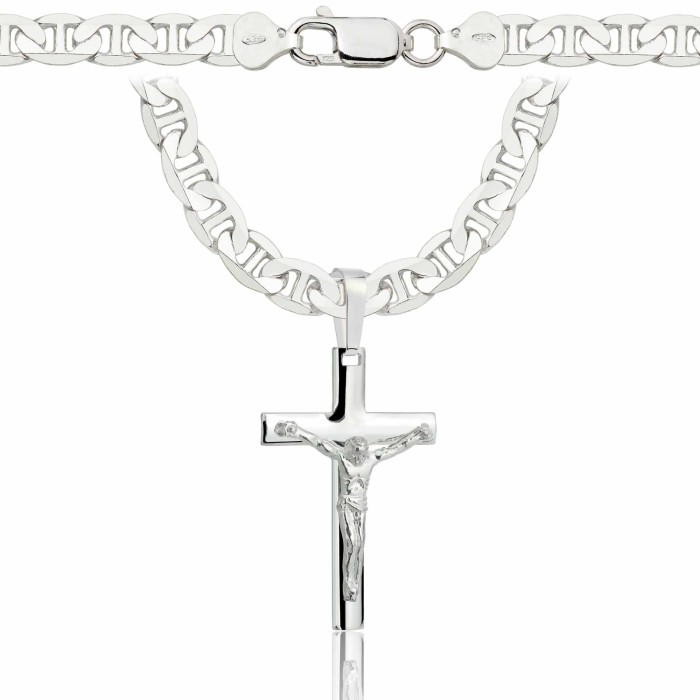 SREBRNY ŁAŃCUSZEK GUCCI Z KRZYŻYKIEM 925 - 6,5MM