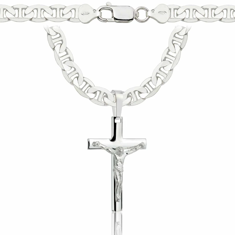 SREBRNY ŁAŃCUSZEK GUCCI Z KRZYŻYKIEM 925 - 6,5MM