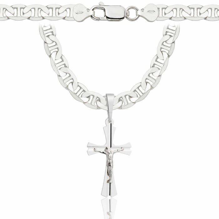SREBRNY ŁAŃCUSZEK GUCCI Z KRZYŻYKIEM 925 - 6,5MM