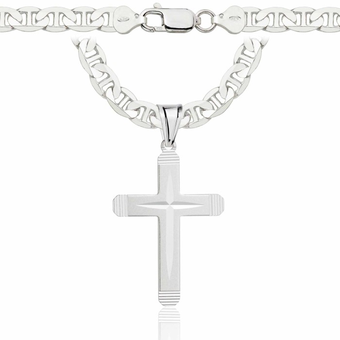 SREBRNY ŁAŃCUSZEK GUCCI Z KRZYŻYKIEM 925 - 6,5MM