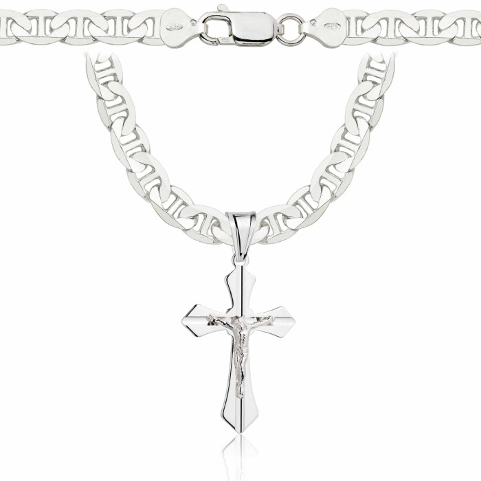 SREBRNY ŁAŃCUSZEK GUCCI Z KRZYŻYKIEM 925 - 6,5MM