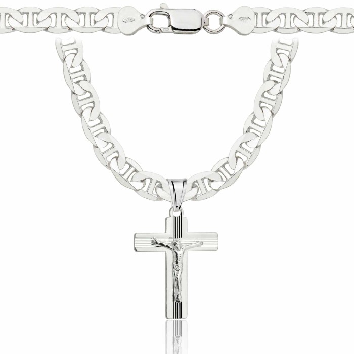 SREBRNY ŁAŃCUSZEK GUCCI Z KRZYŻYKIEM 925 - 6,5MM