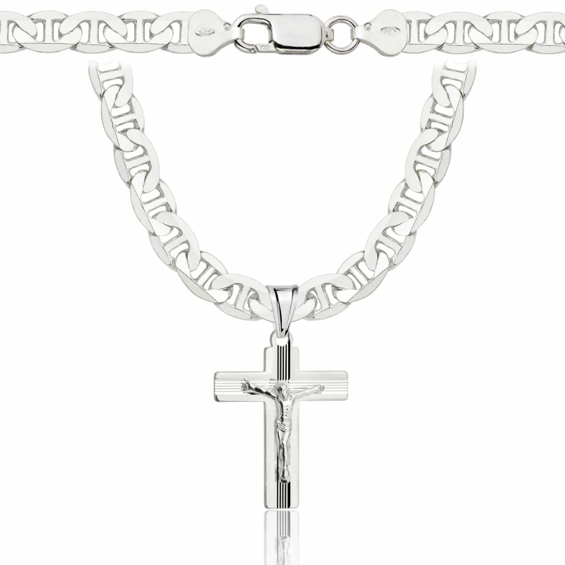 SREBRNY ŁAŃCUSZEK GUCCI Z KRZYŻYKIEM 925 - 6,5MM