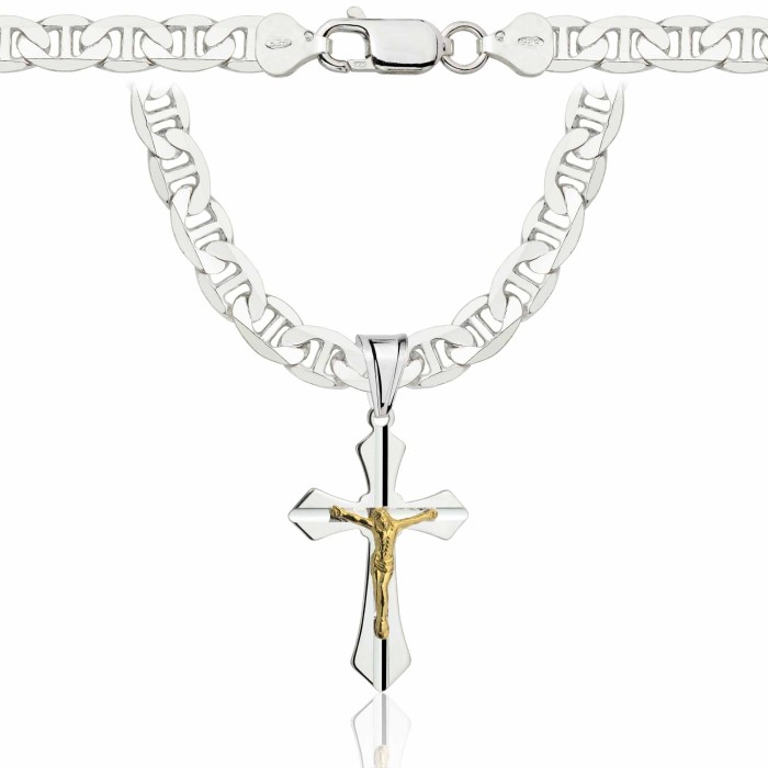 SREBRNY ŁAŃCUSZEK GUCCI Z KRZYŻYKIEM 925 - 6,5MM