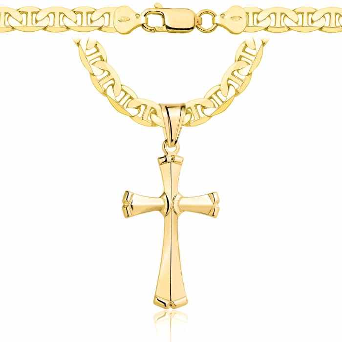 POZŁACANY SREBRNY ŁAŃCUSZEK GUCCI Z KRZYŻYKIEM 925 585 - 6,5MM