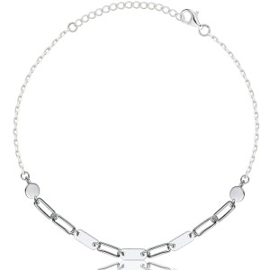 SREBRNA RODOWANA BRANSOLETKA ANKIER PROSTOKĄTY 925 – 1,3MM