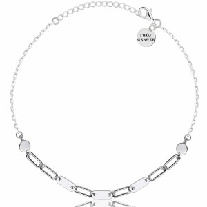 SREBRNA RODOWANA BRANSOLETKA ANKIER PROSTOKĄTY 925 – 1,3MM