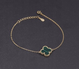 POZŁACANA SREBRNA BRANSOLETKA ANKIER Z KONICZYNKĄ 925 585 – 1,3MM