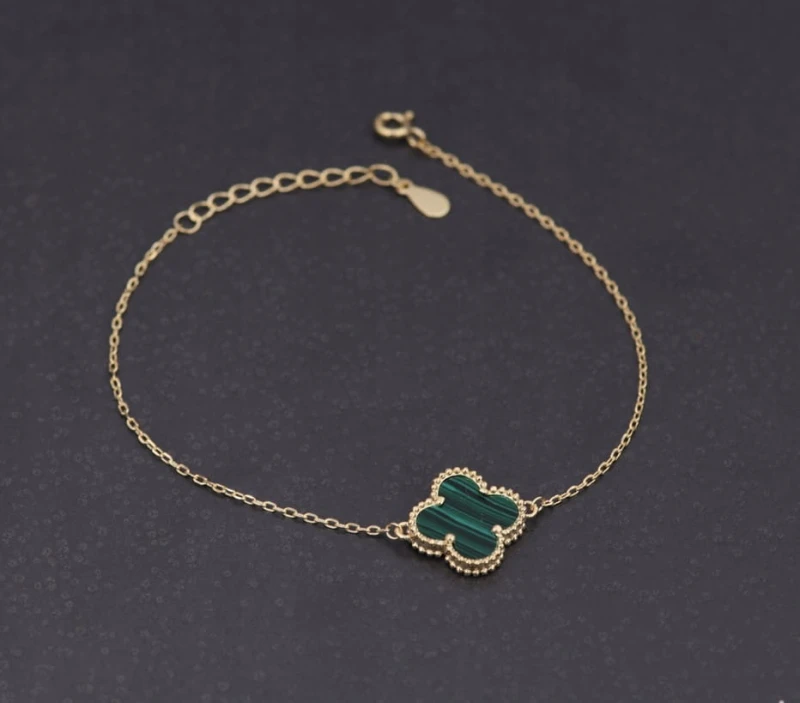 POZŁACANA SREBRNA BRANSOLETKA ANKIER Z KONICZYNKĄ 925 585 – 1,3MM