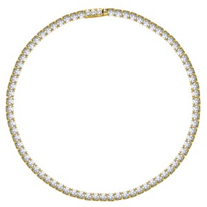 POZŁACANA SREBRNA BRANSOLETKA TENISOWA Z CYRKONIAMI 925 – 2,2MM