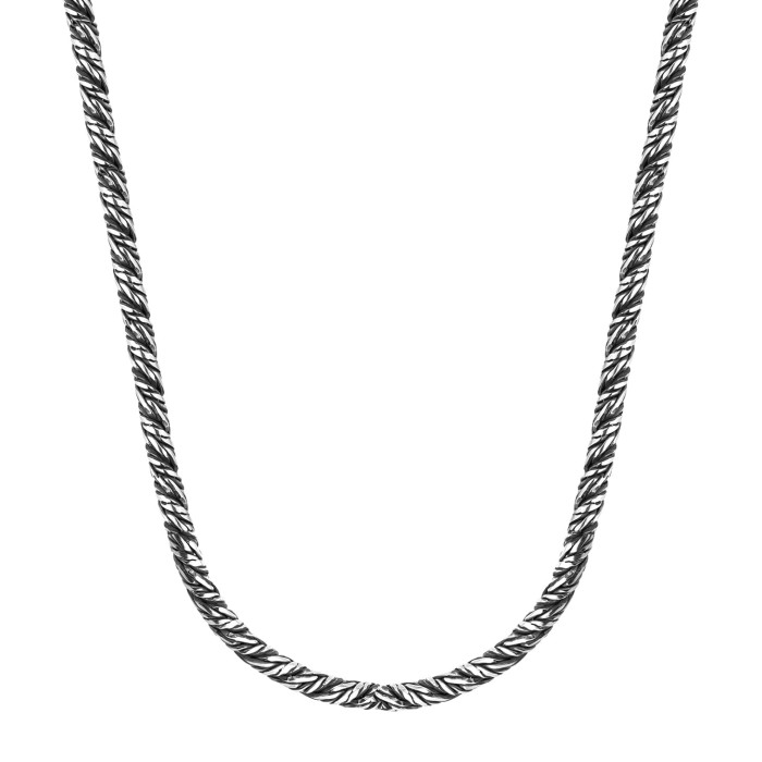 SREBRNY RODOWANY OKSYDOWANY ŁAŃCUSZEK OKRĄGŁY 925 – 3MM