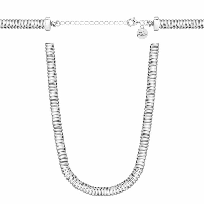 SREBRNY RODOWANY ŁAŃCUSZEK SPRĘŻYNOWY 925 – 5MM