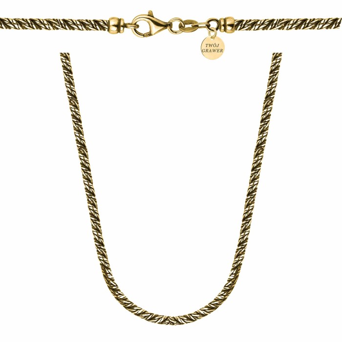 SREBRNY POZŁACANY OKSYDOWANY ŁAŃCUSZEK OKRĄGŁY 925 – 3MM