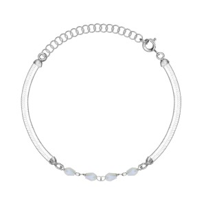SREBRNA RODOWANA BRANSOLETKA ŻMIJKA Z OZDOBNYMI KRYSZTAŁKAMI 925 – 3MM