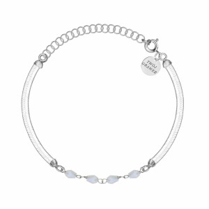 SREBRNA RODOWANA BRANSOLETKA ŻMIJKA Z OZDOBNYMI KRYSZTAŁKAMI 925 – 3MM