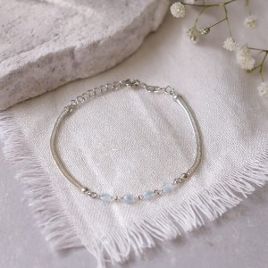 SREBRNA RODOWANA BRANSOLETKA ŻMIJKA Z OZDOBNYMI KRYSZTAŁKAMI 925 – 3MM