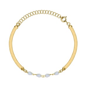 SREBRNA POZŁACANA BRANSOLETKA ŻMIJKA Z OZDOBNYMI KRYSZTAŁKAMI 925 585 – 3MM