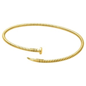 SREBRNA POZŁACANA BRANSOLETKA ELASTYCZNA GWÓŹDŹ 925 585 - 2,1MM