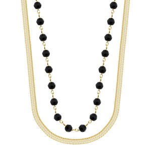 SREBRNY POZŁACANY NASZYJNIK TAŚMA Z KAMIENIAMI NATURALNYMI 925 585 – 3,1MM