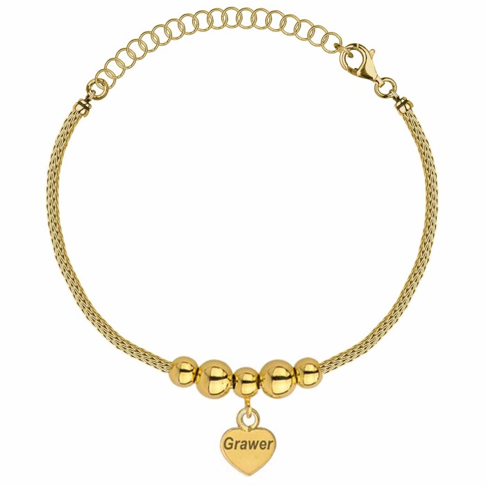 SREBRNA POZŁACANA BRANSOLETKA LISI OGON Z SERCEM I OZDOBNYMI KULKAMI 925 585 – 1,5MM