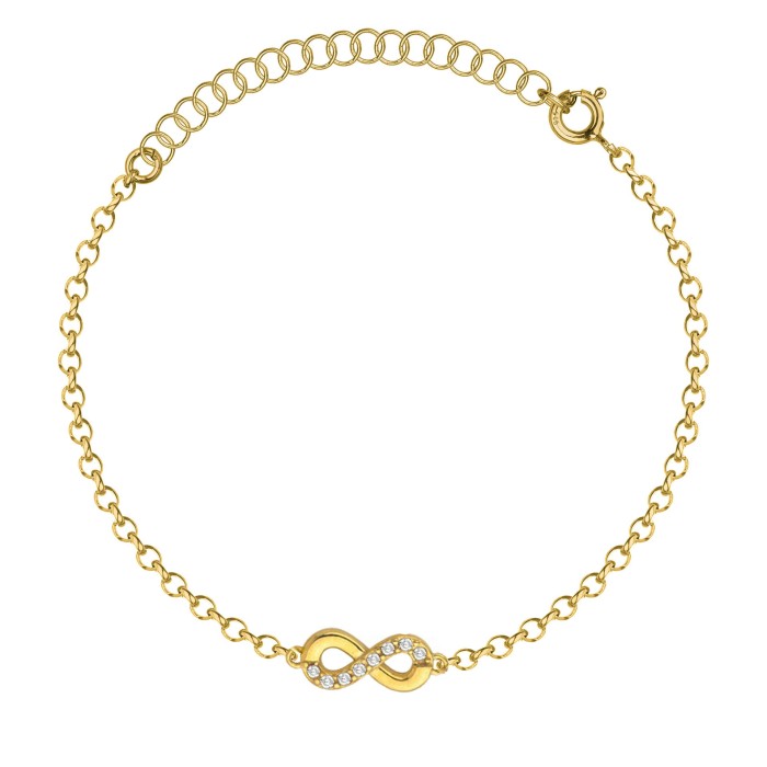 SREBRNA POZŁACANA BRANSOLETKA ANKIER Z NIESKOŃCZONOŚCIĄ 925 585 – 1MM