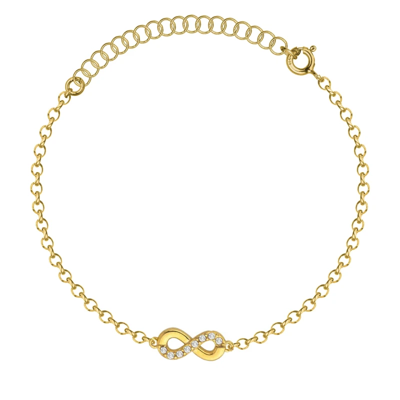 SREBRNA POZŁACANA BRANSOLETKA ANKIER Z NIESKOŃCZONOŚCIĄ 925 585 – 1MM