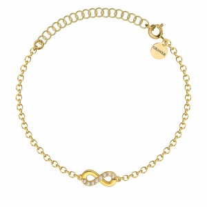 SREBRNA POZŁACANA BRANSOLETKA ANKIER Z NIESKOŃCZONOŚCIĄ 925 585 – 1MM