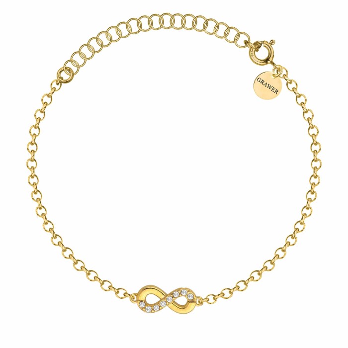 SREBRNA POZŁACANA BRANSOLETKA ANKIER Z NIESKOŃCZONOŚCIĄ 925 585 – 1MM
