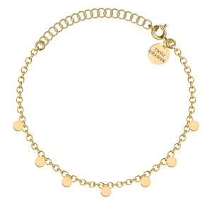 SREBRNA POZŁACANA BRANSOLETKA ANKIER Z DROBNYMI OKRĄGŁYMI OGNIWAMI 925 585 – 1MM